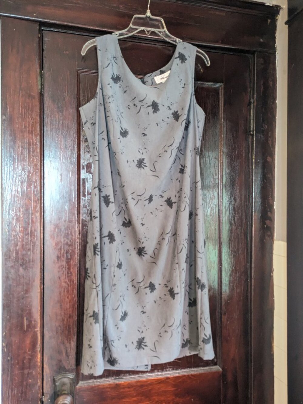 Worthington Grey Black Floral Sleeveless Dress - 18W